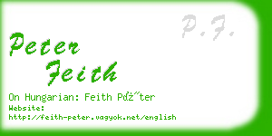peter feith business card